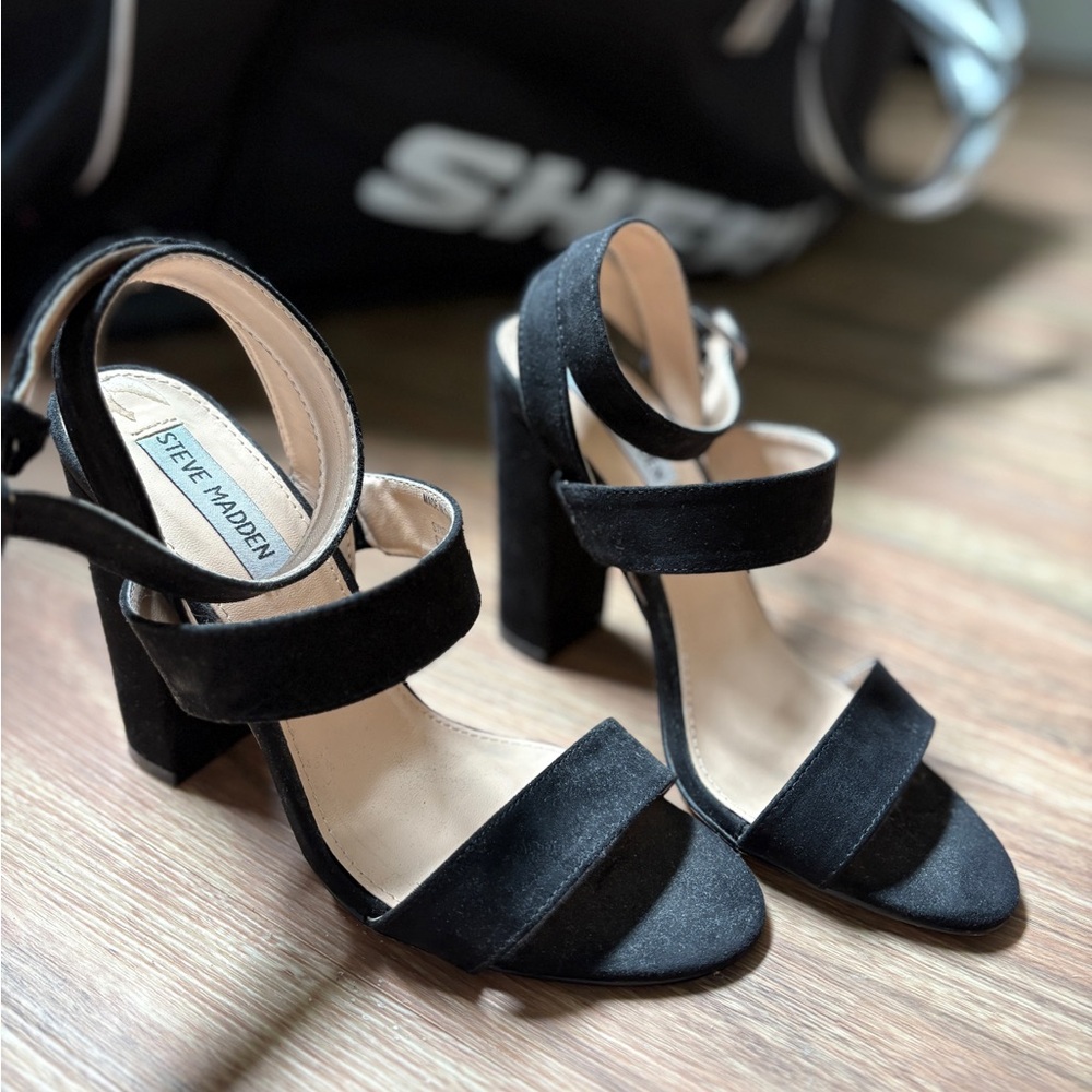Steve Madden Black Strappy Heels